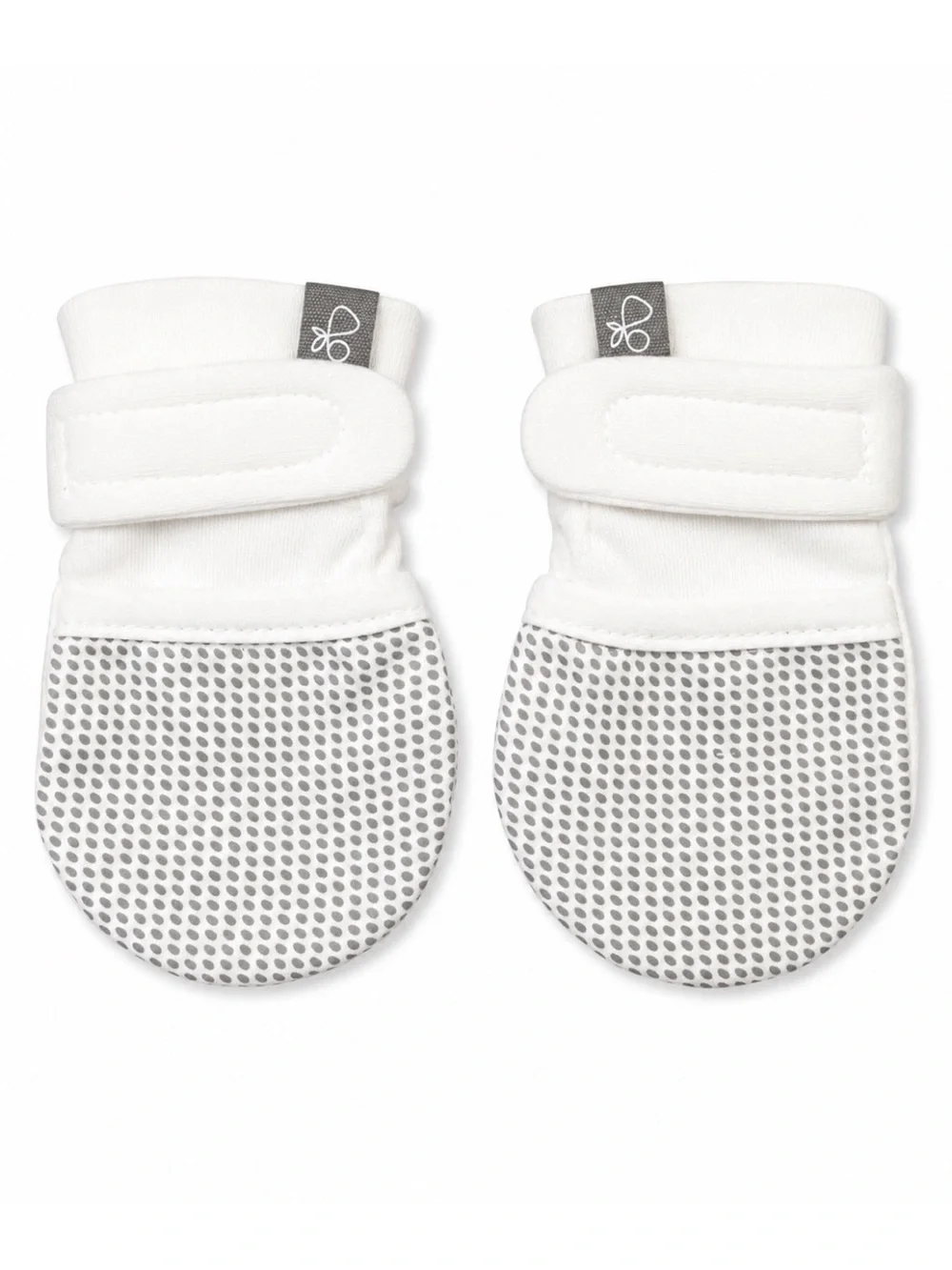 Goumi White Stay-on Mitts Unisex Protective Newborn Gloves Baby Size 0-3M